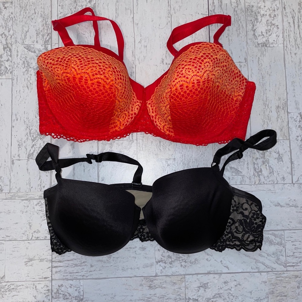 Cacique 40D  Boost Balconette orange lace covered